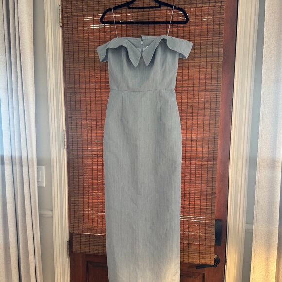 NWT Markarian Sarika Gown Dress, Dusty Blue, Size 4 - Picture 3 of 16